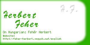 herbert feher business card